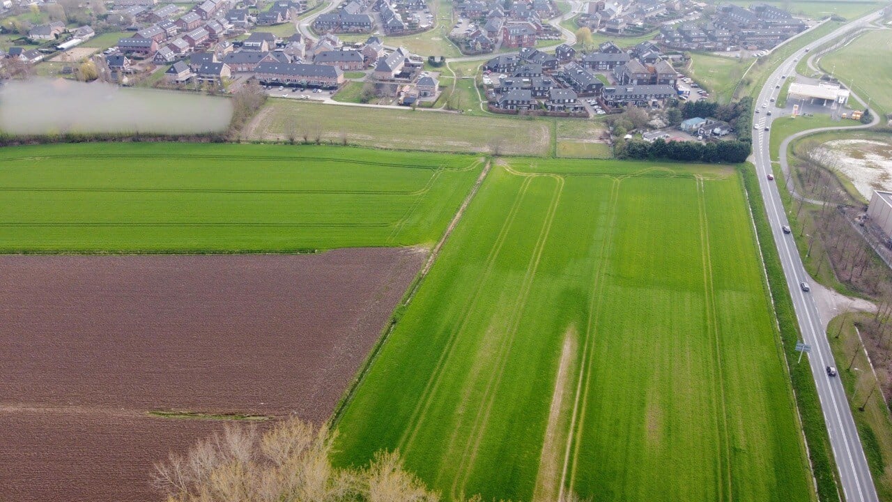 De locatie van bovenaf